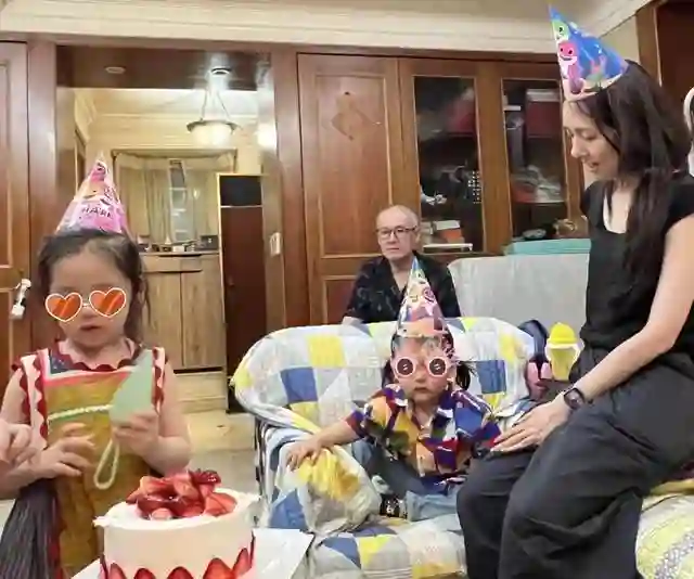 向佐岳父生病住院，郭碧婷带儿女留在身边照顾，一家四口分居两地