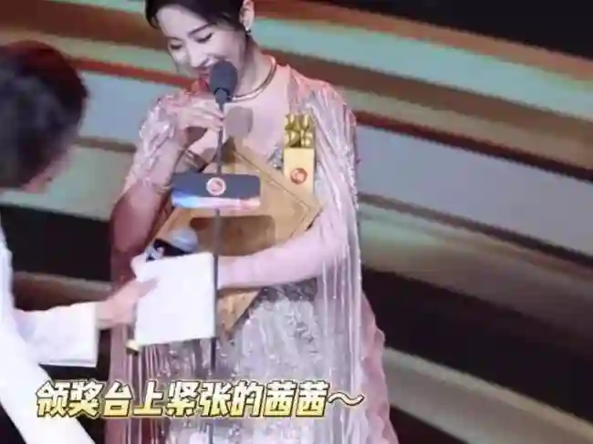 “神仙姐姐”发表获奖感言时紧张手抖，太真实了