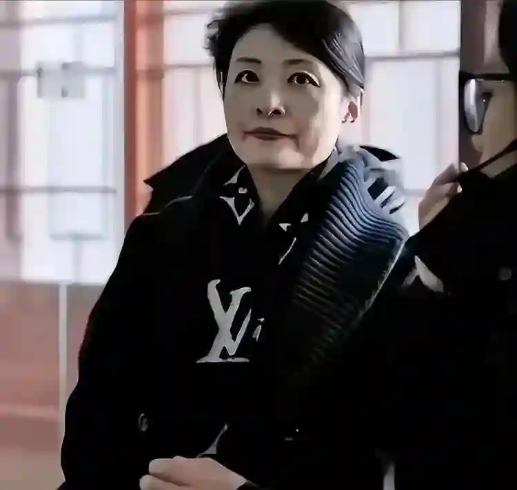 57岁周涛现身哈尔滨，表情严肃像领导，脸型消瘦，手捧巨型冰淇淋