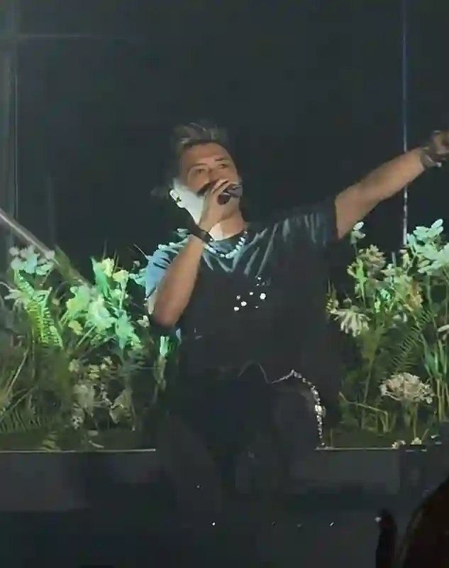 谢霆锋演唱会全程素颜，一件短袖唱到底，英皇艺人到场助威