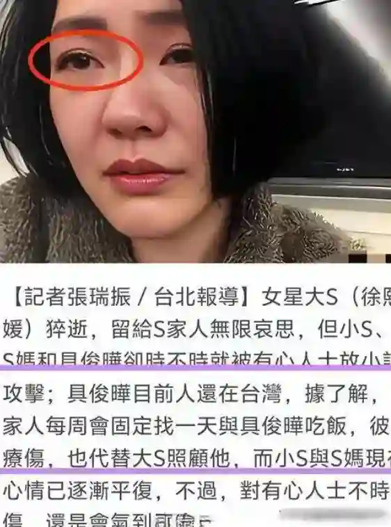 小S被爆料，为照顾姐夫具俊晔已与老公离婚，两人吃饭还有肢体接触