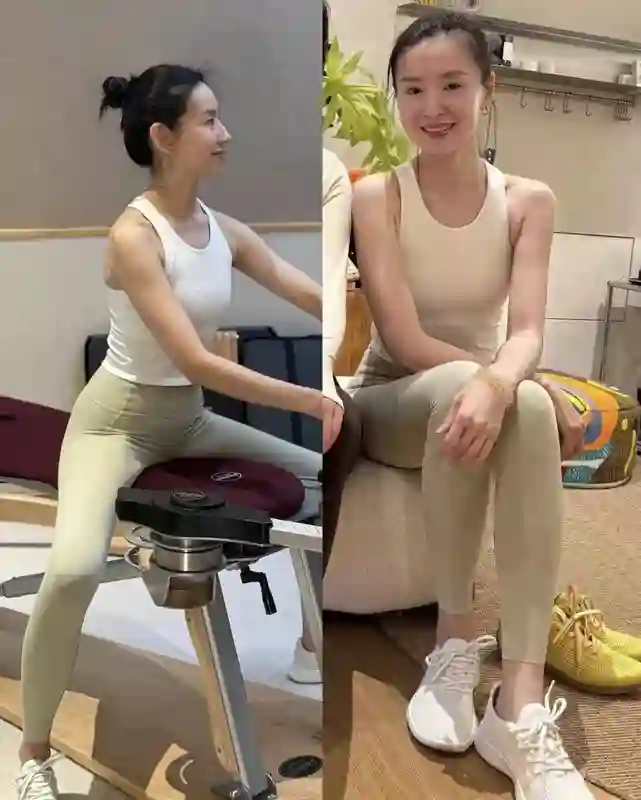 44岁董洁普拉提馆现身，生图曝光真实颜值，宛如20年前