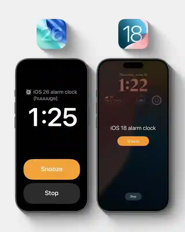前苹果工程师：iOS 26闹钟界面设计有悖调研结果，并排大按钮恐致iPhone用户睡过头