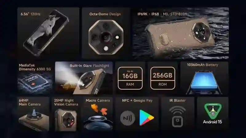 Ulefone Armor X16系列三防手机发布：搭载10360mAh大电池、夜视镜头