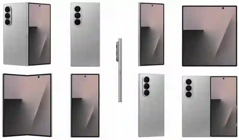 影银色首曝：三星Galaxy Z Fold7折叠手机渲染图流出