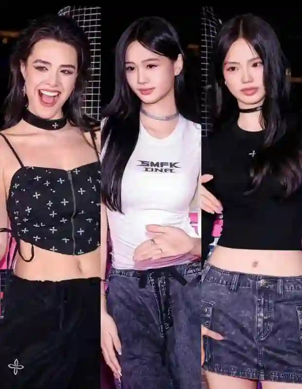 贾静雯钟丽缇女儿同台，美腿修长吸睛尽显青春时尚