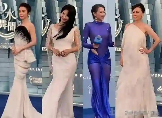 澳门这一天，舒淇深V领，刘嘉玲裸背装，却被胡杏儿的露腰装艳压