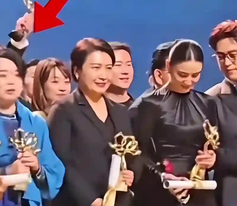 咸猪手、占C位：一张合照戳破白玉兰这晚的温情，难怪刘亦菲缺席