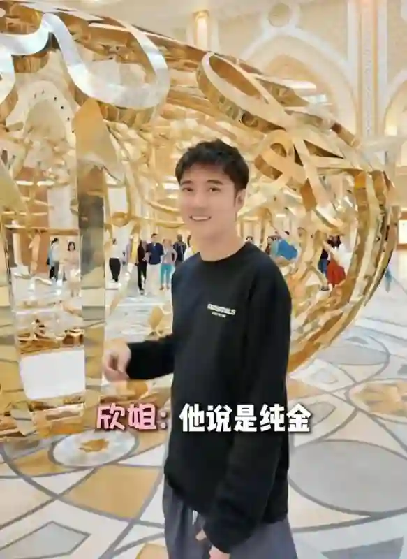 洪欣一家阿联酋度假，张丹峰LV墨镜加持，8星级酒店住豪华生活