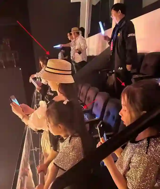 方媛带娃看郭富城演唱会，孕味十足圆润一圈，俩女儿侧脸像爸爸