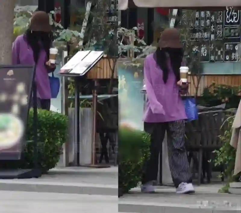 刘诗诗私下逛街买特价咖啡！都快裹成木乃伊了！你们咋认出来的？