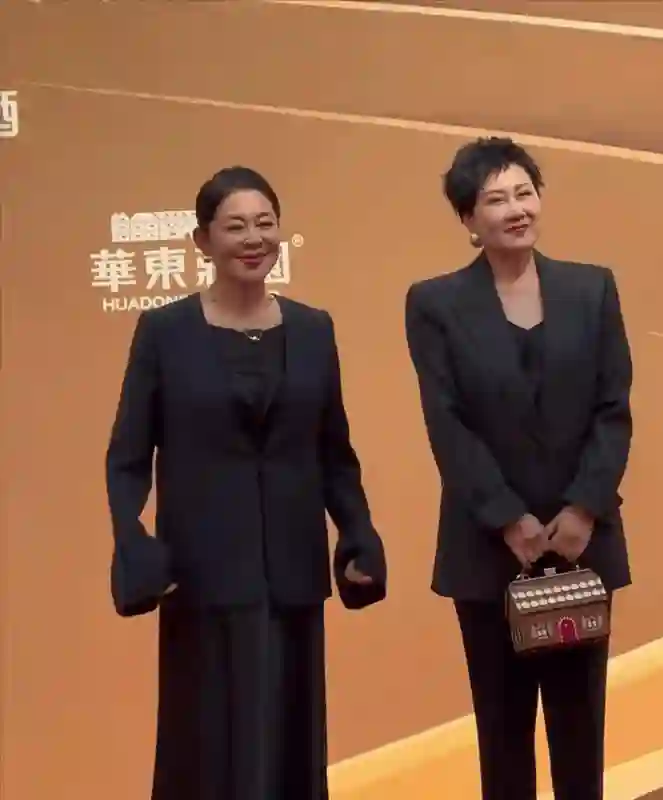 66岁倪萍、56岁陈红同框，都梳了同款发型，陈凯歌旧爱新欢同台并未尴尬