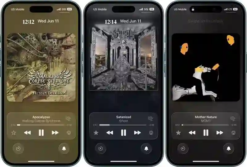 苹果升级iOS 26版Apple Music：iPhone锁屏变舞台，专辑封面“动”起来