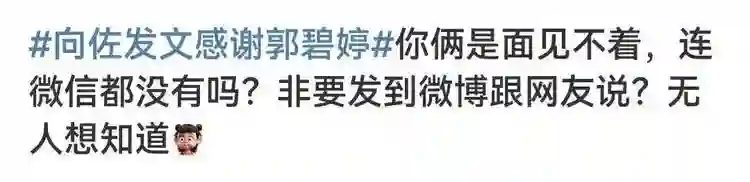 向佐发文感谢郭碧婷遭嘲讽：你们是见不着没微信吗？要发给网友看