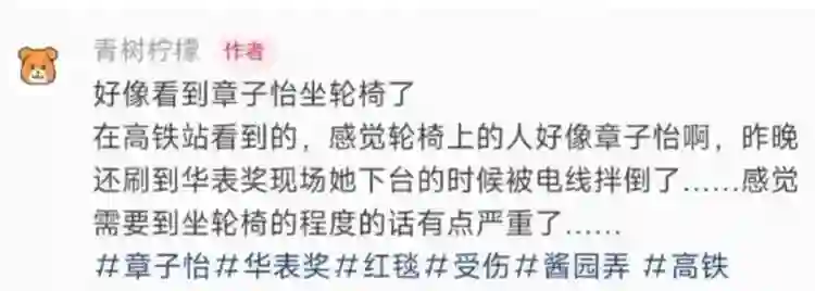 突发！章子怡摔倒，经纪人是这样说的：已经看过医生了，在往好的方向走